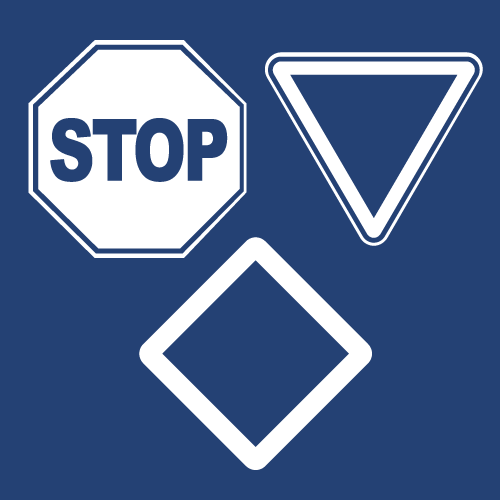 Les panneaux d’arrêt et de priorité (Type AB)